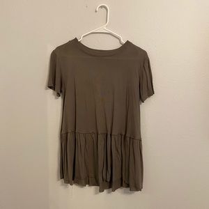 UO Dark green Peplum shirt